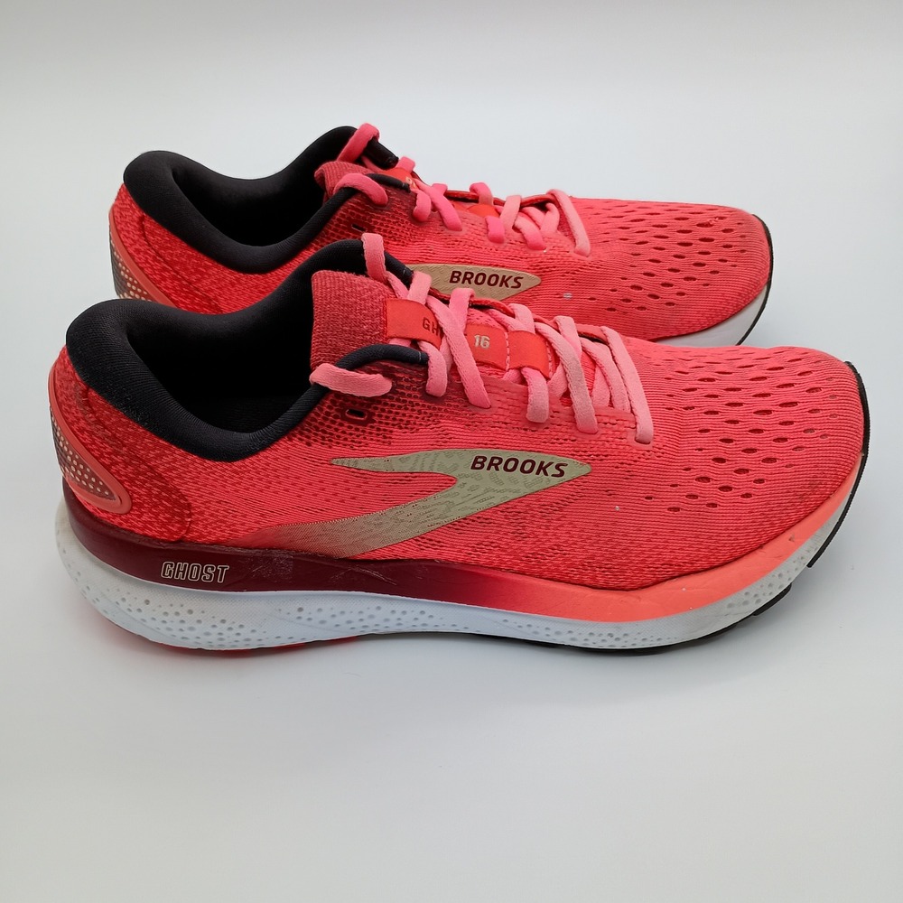 Brooks Ghost 16 Pink Orange Running Shoes Womens 7 Medium - Picture 6 of 10